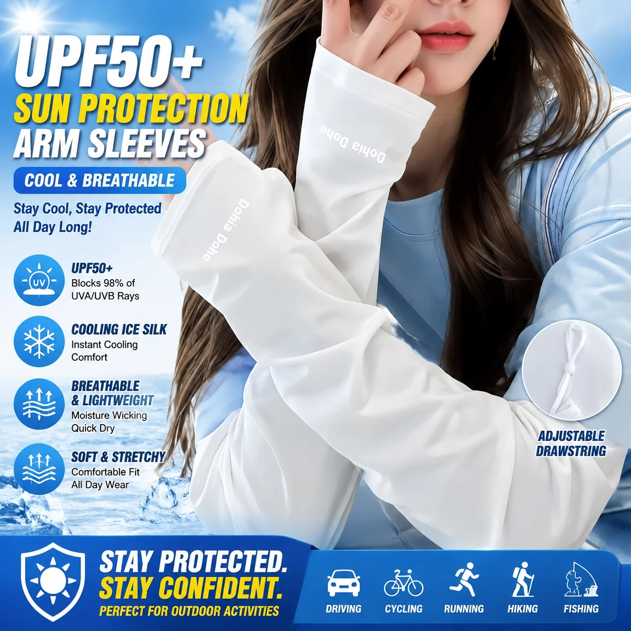 Ice sleeves, loose sun protection sleeves, ice silk sleeves, summer driving face mask, UV resistant hand sleeves
Ice sleeves, loose sun protection sleeves, ice silk sleeves, summer driving face mask, UV resistant hand sleeves