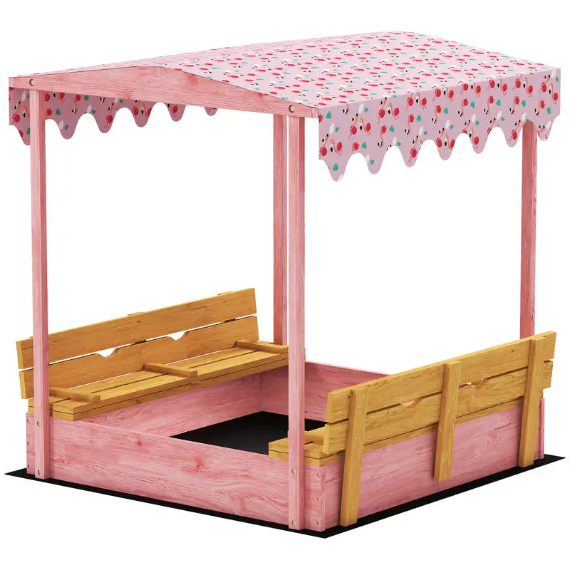Bac à sable en bois avec couvercle, bac à sable enfant extérieur avec siège pliable toile imprimée flamants roses
Bac à sable en bois avec couvercle, bac à sable enfant extérieur avec siège pliable toile imprimée flamants roses