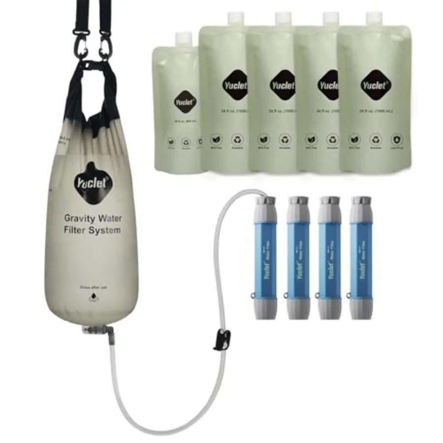 Gravity Water Filter System for Hiking Camping Travel and Emergency Preparedness Include 1 Gravity Bag 4 Water Filter Straw 1P
Gravity Water Filter System for Hiking Camping Travel and Emergency Preparedness Include 1 Gravity Bag 4 Water Filter Straw 1P