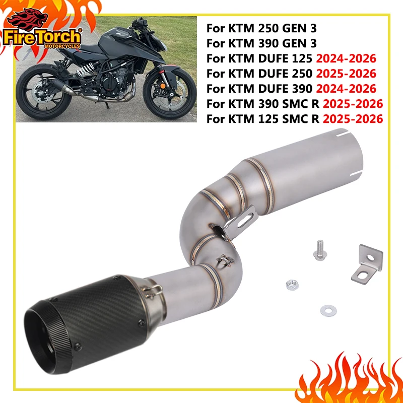 Motorcycle Exhaust Escape System Carbon Fiber CNC Middle Link Pipe Muffler Slip On For KTM DUKE 125 250 390 GEN3 2024 2025 2026
Motorcycle Exhaust Escape System Carbon Fiber CNC Middle Link Pipe Muffler Slip On For KTM DUKE 125 250 390 GEN3 2024 2025 2026