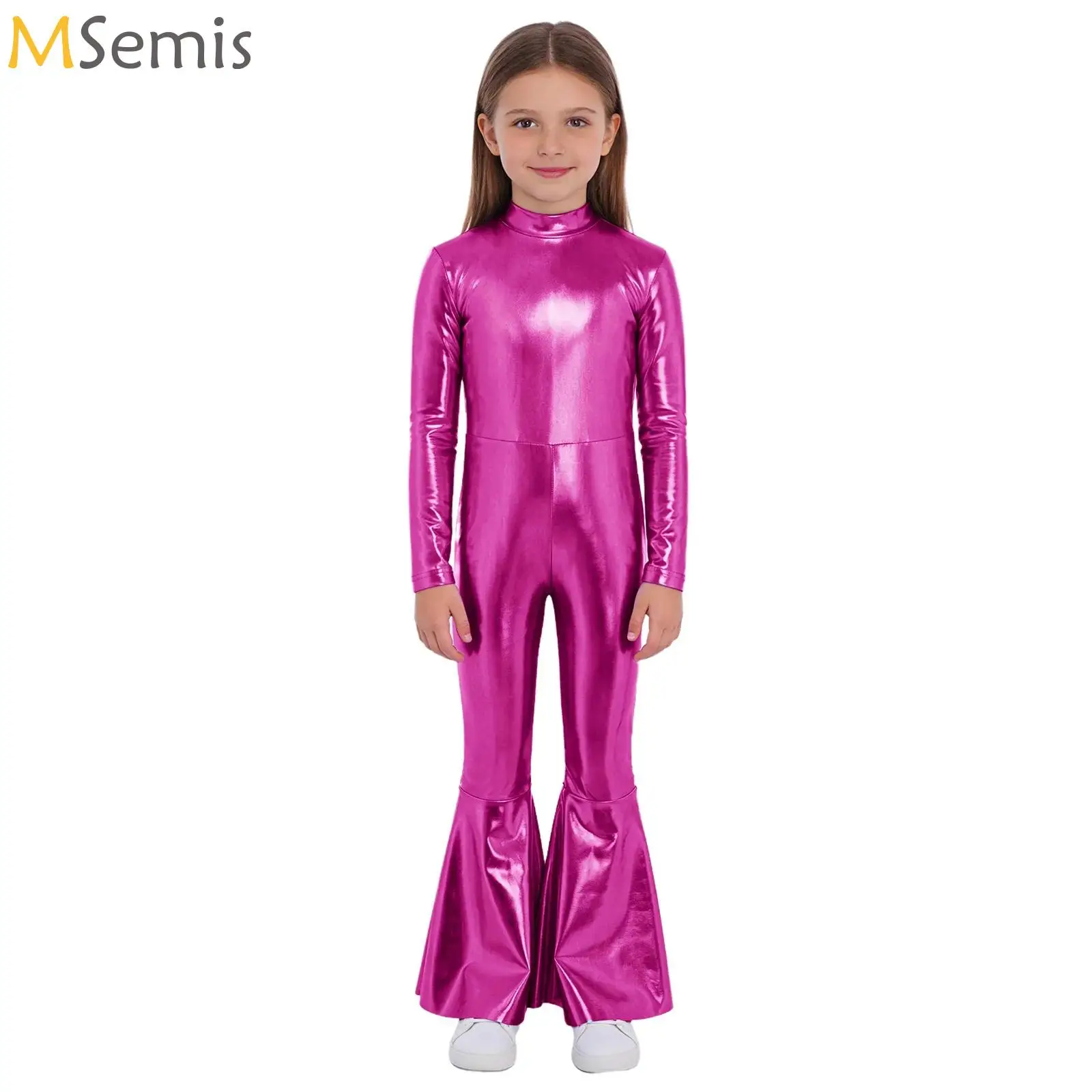 Kids Girls Metallic Bell Bottom Jumpsuit Long Sleeve Bodysuit Disco Jazz Dance Performance Outfit Halloween Theme Party Hippie
Kids Girls Metallic Bell Bottom Jumpsuit Long Sleeve Bodysuit Disco Jazz Dance Performance Outfit Halloween Theme Party Hippie