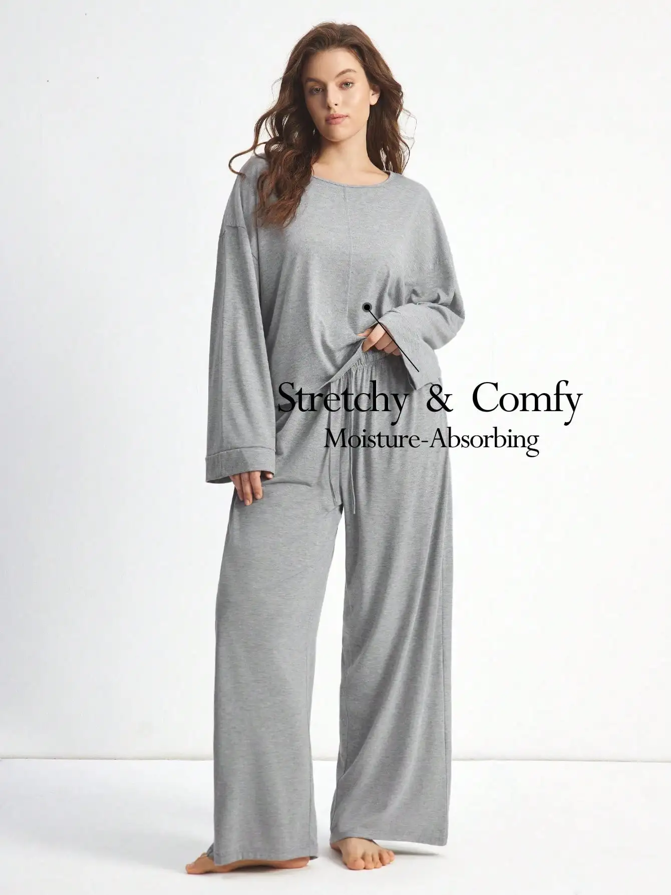 Women's 2-Piece Bamboo Knit Pajama Set - Loose Fit Round Neck Top & Wide Leg Pants
Women's 2-Piece Bamboo Knit Pajama Set - Loose Fit Round Neck Top & Wide Leg Pants