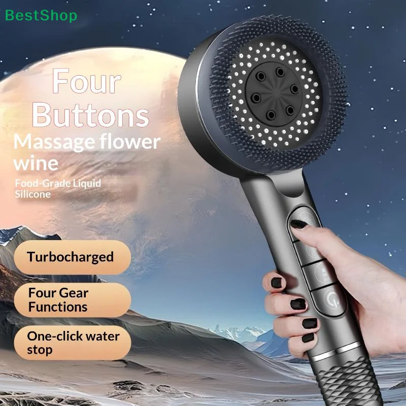 Filtered Supercharged Shower Head Four-speed Adjustment With Water Seal Multi-functional Home Shower Bathroom Accessories
Filtered Supercharged Shower Head Four-speed Adjustment With Water Seal Multi-functional Home Shower Bathroom Accessories