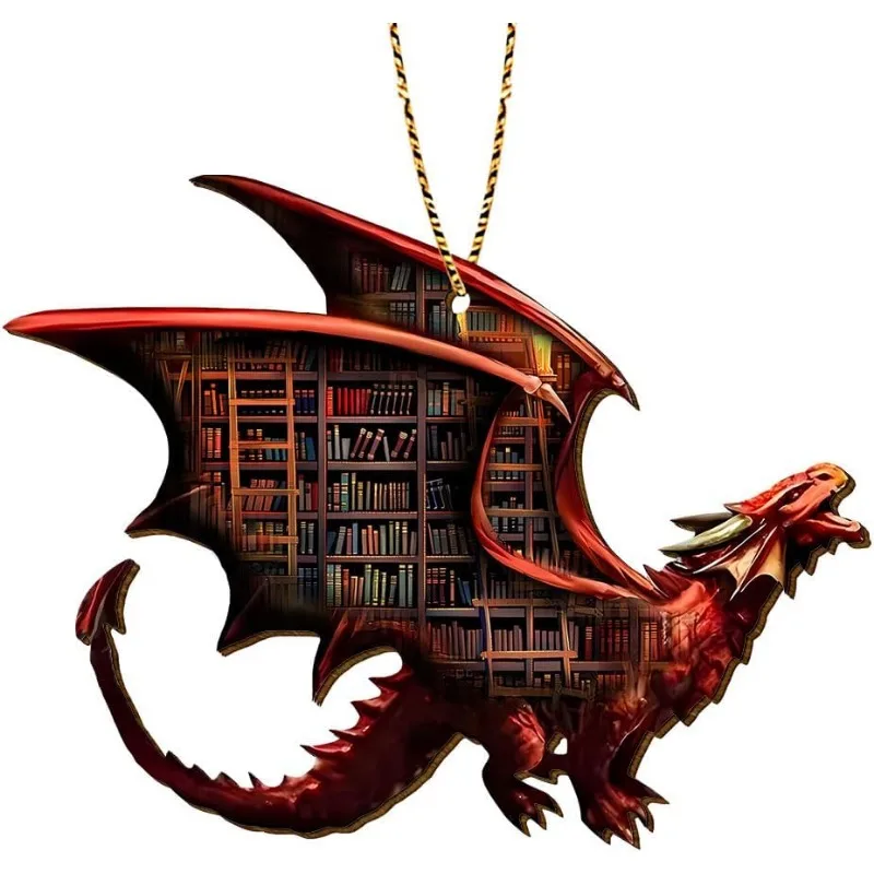 Рождественское украшение с красной книгой и драконом, подарок для любителя деревянных книг 2025, Декор в стиле фэнтези-дракона
Рождественское украшение с красной книгой и драконом, подарок для любителя деревянных книг 2025, Декор в стиле фэнтези-дракона