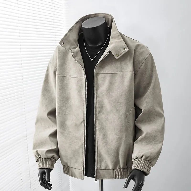 Men's Biker Leather Jaet Windproof Long Sve Zipper Collar Casual Sle Spring Autumn Faion Outerwear PU Leather Coat
Men's Biker Leather Jaet Windproof Long Sve Zipper Collar Casual Sle Spring Autumn Faion Outerwear PU Leather Coat