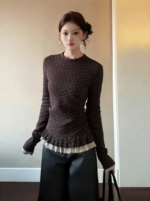 plus Size Floral Long Sve Women's Slim Fit Base irt Double Layer Lace Winter Slimming Top Commute Sle round Ne T-irt
plus Size Floral Long Sve Women's Slim Fit Base irt Double Layer Lace Winter Slimming Top Commute Sle round Ne T-irt