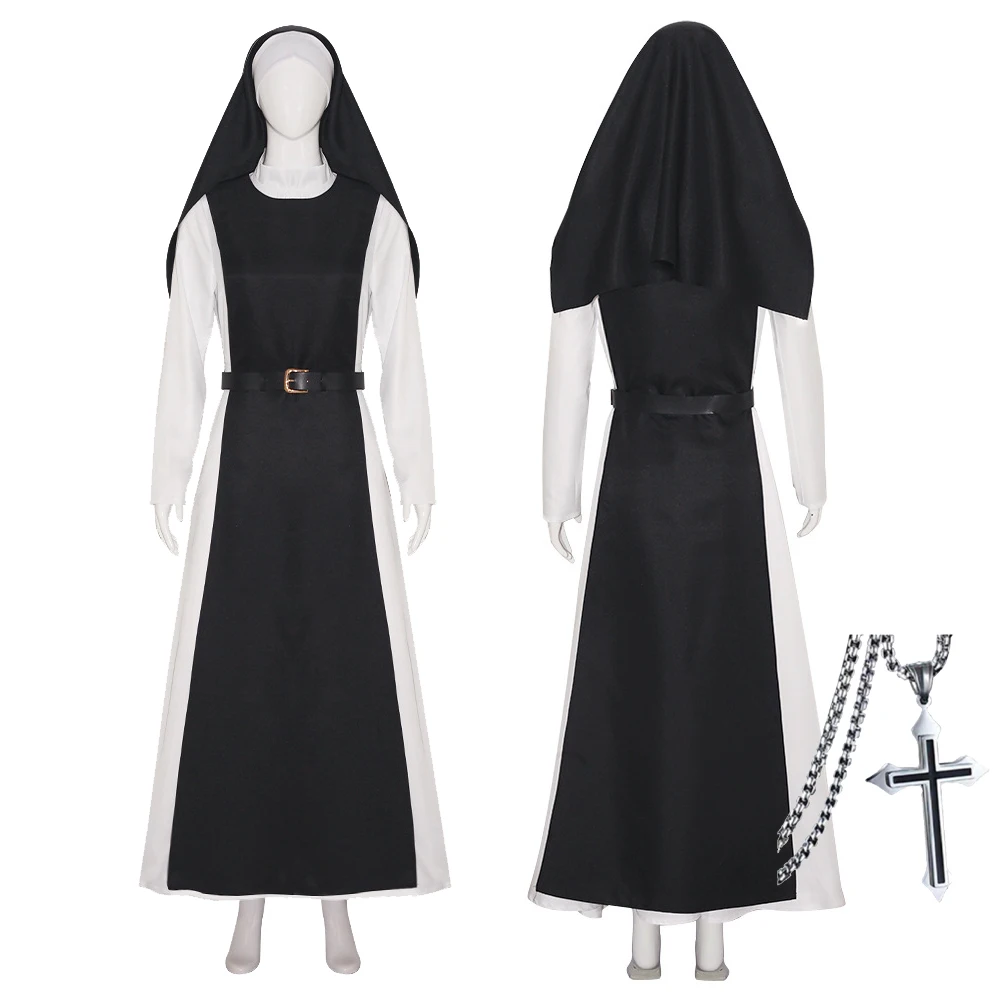 Medieval Retro Gothic Cosplay Costume Victorian Nun Sexy Black Dress for Adult Outfit Halloween Carnival Party Clothes Roleplay
Medieval Retro Gothic Cosplay Costume Victorian Nun Sexy Black Dress for Adult Outfit Halloween Carnival Party Clothes Roleplay