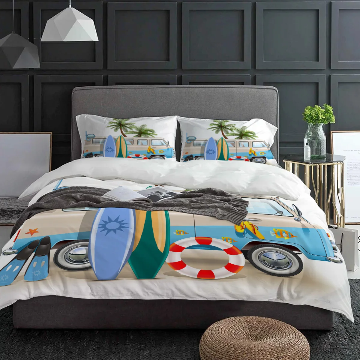 Vacation Car Surfboard Bedding Set 3pcs Boys Girls Duvet Cover Pillowcase Kids Adult Quilt Cover Double Bed Set Home Textile
Vacation Car Surfboard Bedding Set 3pcs Boys Girls Duvet Cover Pillowcase Kids Adult Quilt Cover Double Bed Set Home Textile