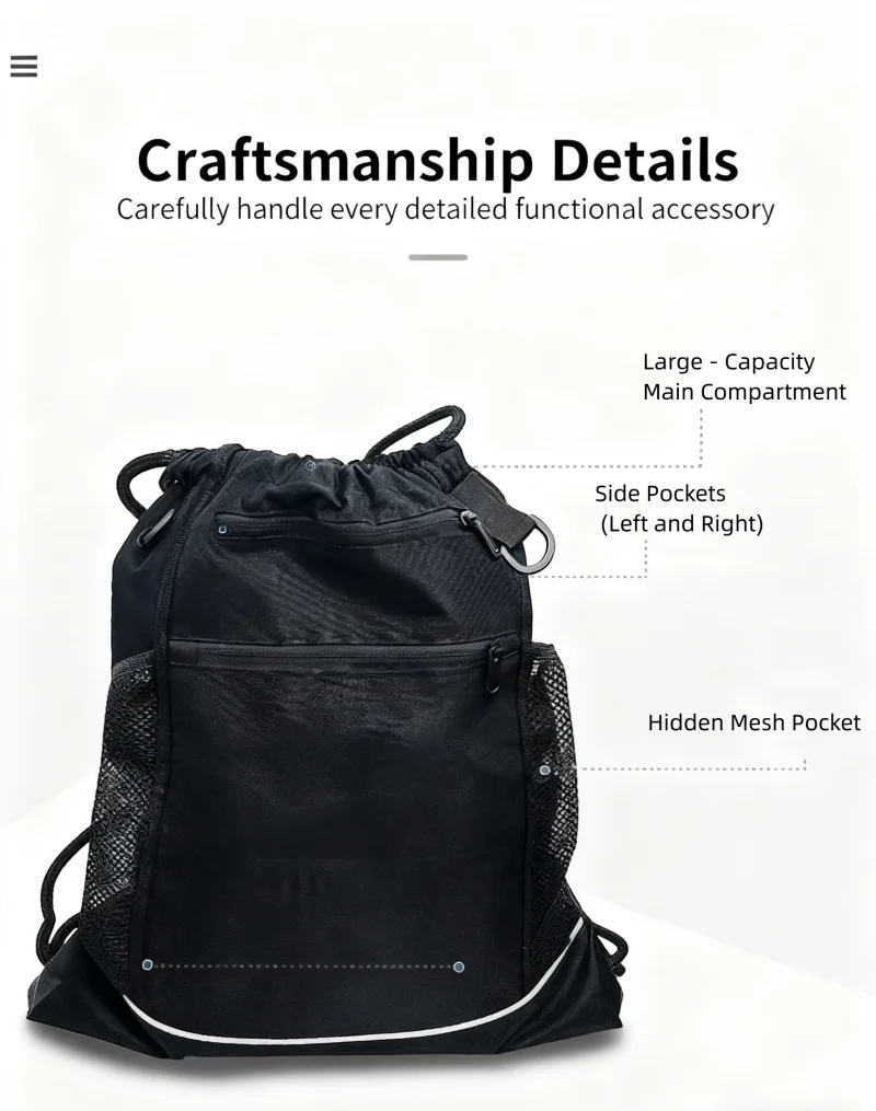 Drawstring sports backpack, large-capacity foldable storage backpack, short-distance outdoor travel bag, basketball/soccer bag
Drawstring sports backpack, large-capacity foldable storage backpack, short-distance outdoor travel bag, basketball/soccer bag
