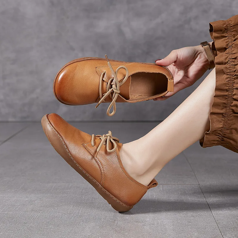 Classic Simple Women Shoes Handmade Retro Women Leather Shoes Fashion No Slip Casual Lace Up Soft and Comfortable Walking Shoes
Classic Simple Women Shoes Handmade Retro Women Leather Shoes Fashion No Slip Casual Lace Up Soft and Comfortable Walking Shoes