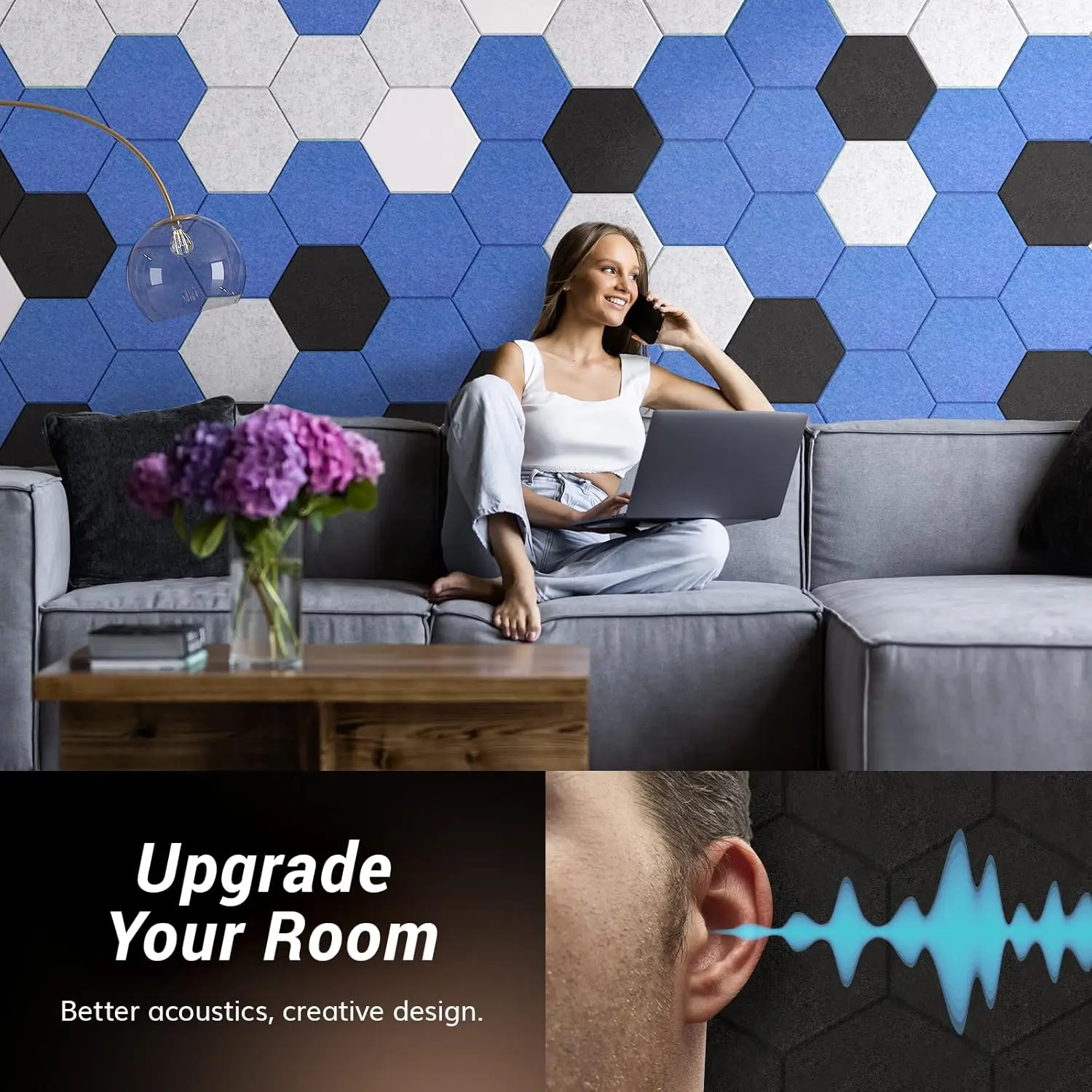 12PCS 30cm Hexagonal Self-Adhesive Polyester Fiber Acoustic Wall Tiles Soundproofing & Decor for Living Room Home Decoration
12PCS 30cm Hexagonal Self-Adhesive Polyester Fiber Acoustic Wall Tiles Soundproofing & Decor for Living Room Home Decoration