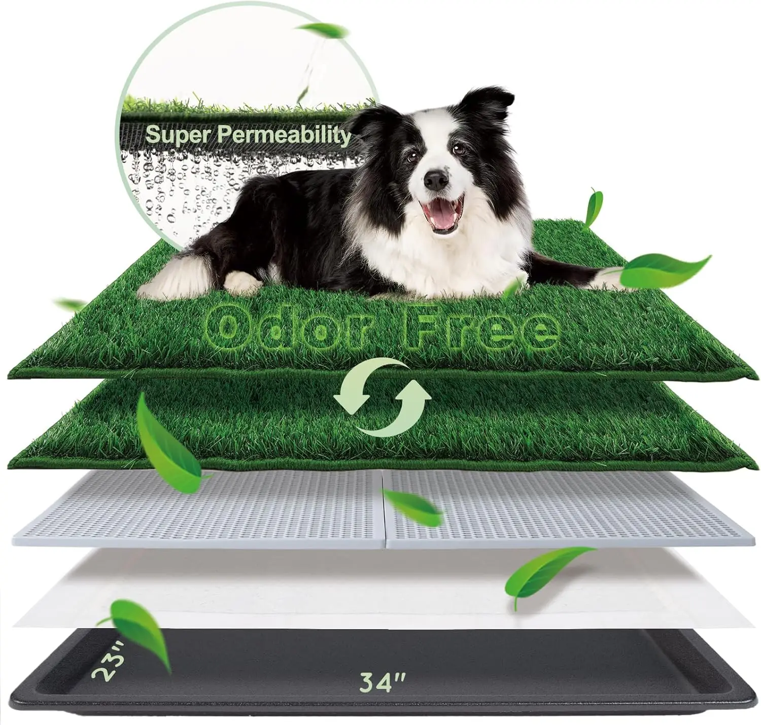 Large Dog Grass Pad with Tray, Odor-Free Artificial Grass Pee Pads for Indoor Balcony Potty Training
Large Dog Grass Pad with Tray, Odor-Free Artificial Grass Pee Pads for Indoor Balcony Potty Training