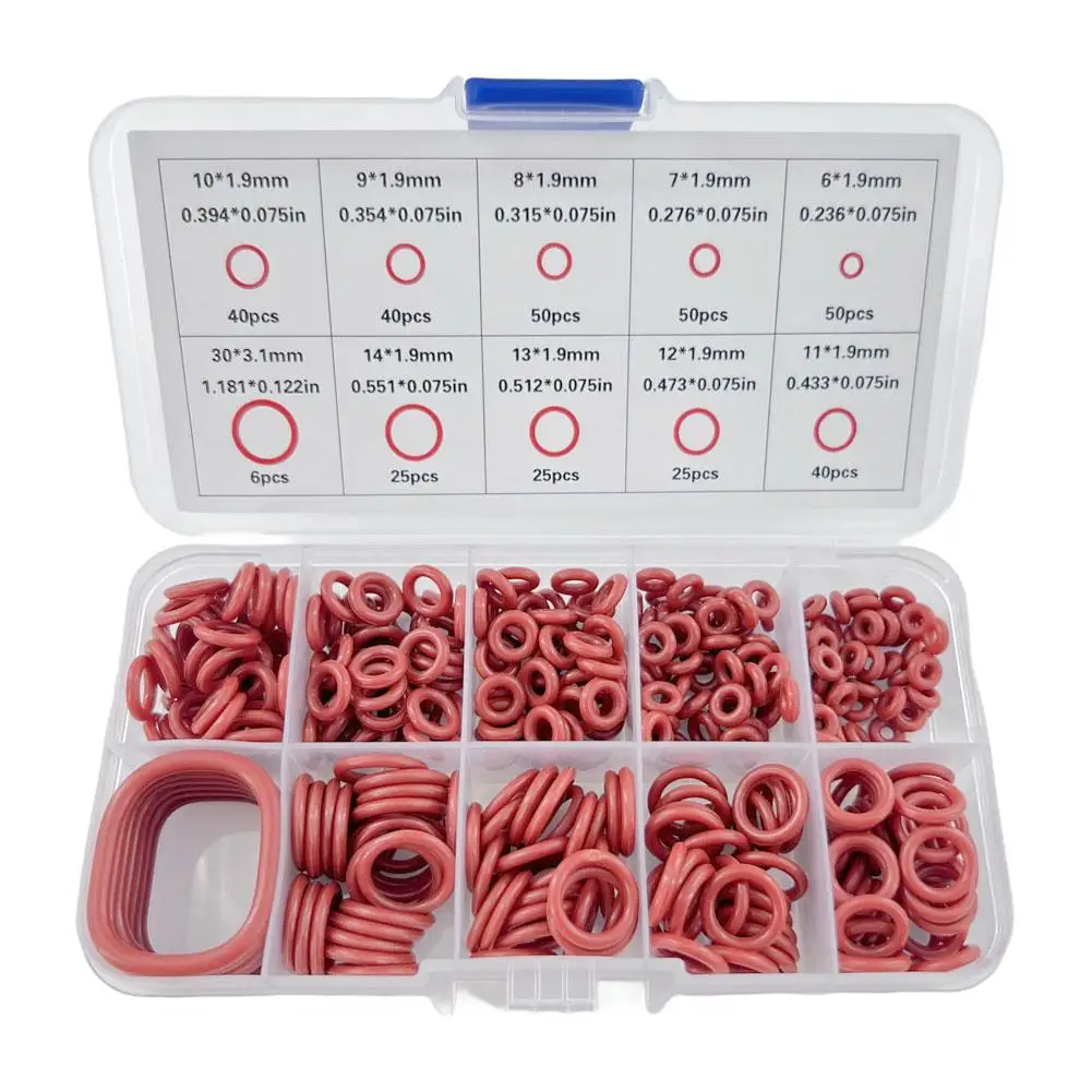 351pcs O Ring Gaskets Seal Red Silicone Oil and Heat Resistant,10 Sizes Rubber O Rings for Automotive, Plumbing Sealing
351pcs O Ring Gaskets Seal Red Silicone Oil and Heat Resistant,10 Sizes Rubber O Rings for Automotive, Plumbing Sealing