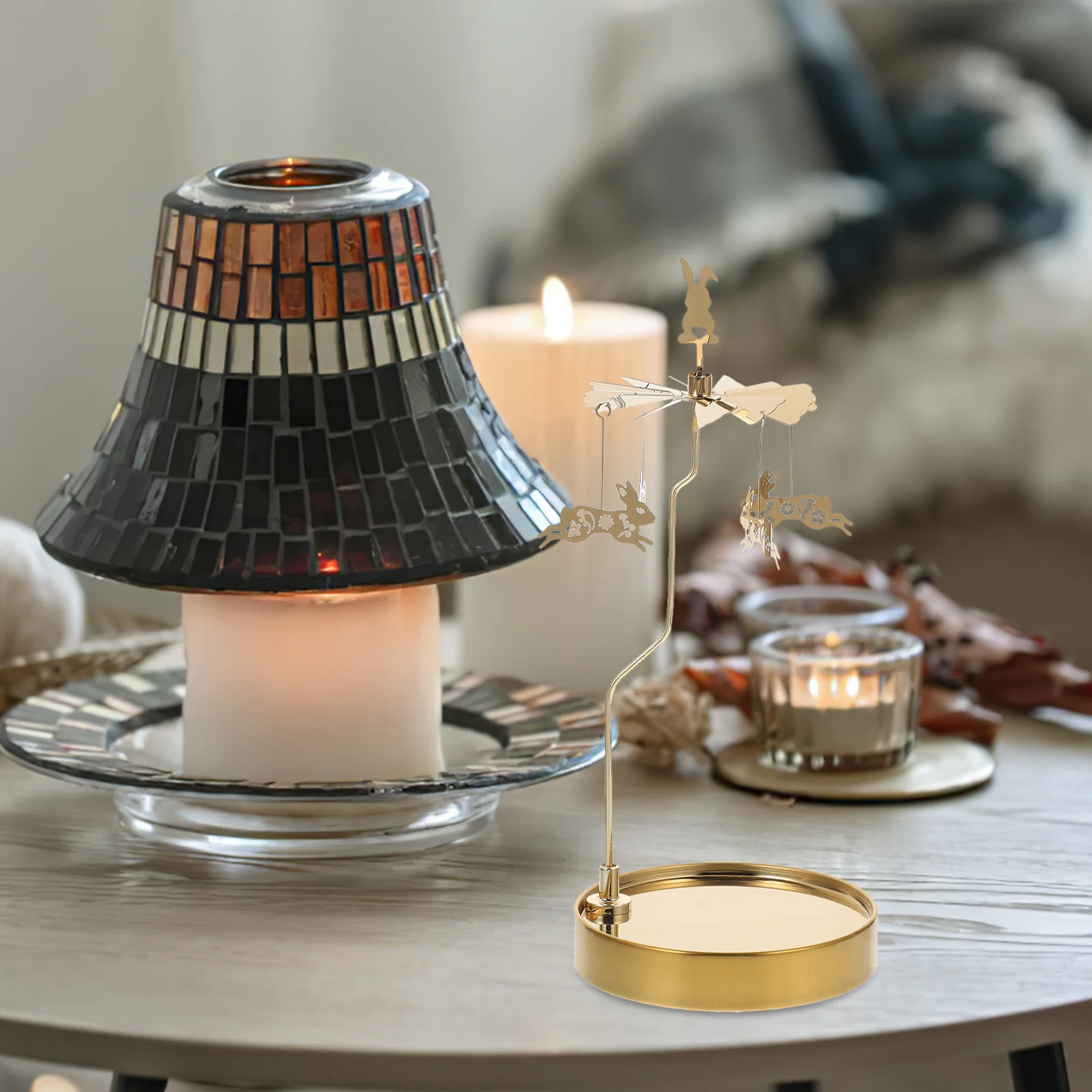 Magnetic Suction Rotating Holder Stainless Steel Aromatherapy Carousel For Home Party Decor Desktop Ornament
Magnetic Suction Rotating Holder Stainless Steel Aromatherapy Carousel For Home Party Decor Desktop Ornament