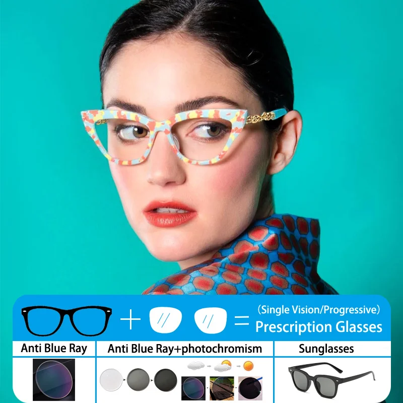 Cat Eye Colored Stripes Frame Hyperopic Photochromic Anti Blue Ray Women Sunglasses Presbyopic Astigmatism Prescription Glasses
Cat Eye Colored Stripes Frame Hyperopic Photochromic Anti Blue Ray Women Sunglasses Presbyopic Astigmatism Prescription Glasses