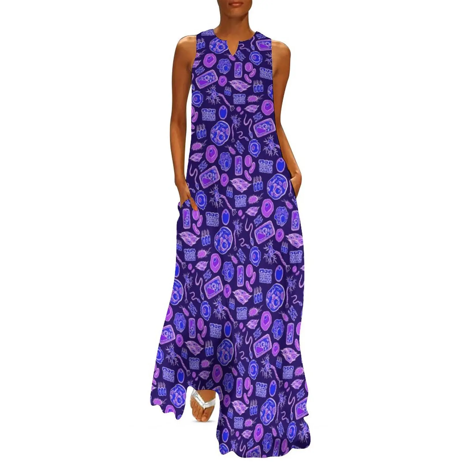 Purple Cell Type Pattern Long Dress Women"s evening dress Dress for pregnant women
Purple Cell Type Pattern Long Dress Women"s evening dress Dress for pregnant women