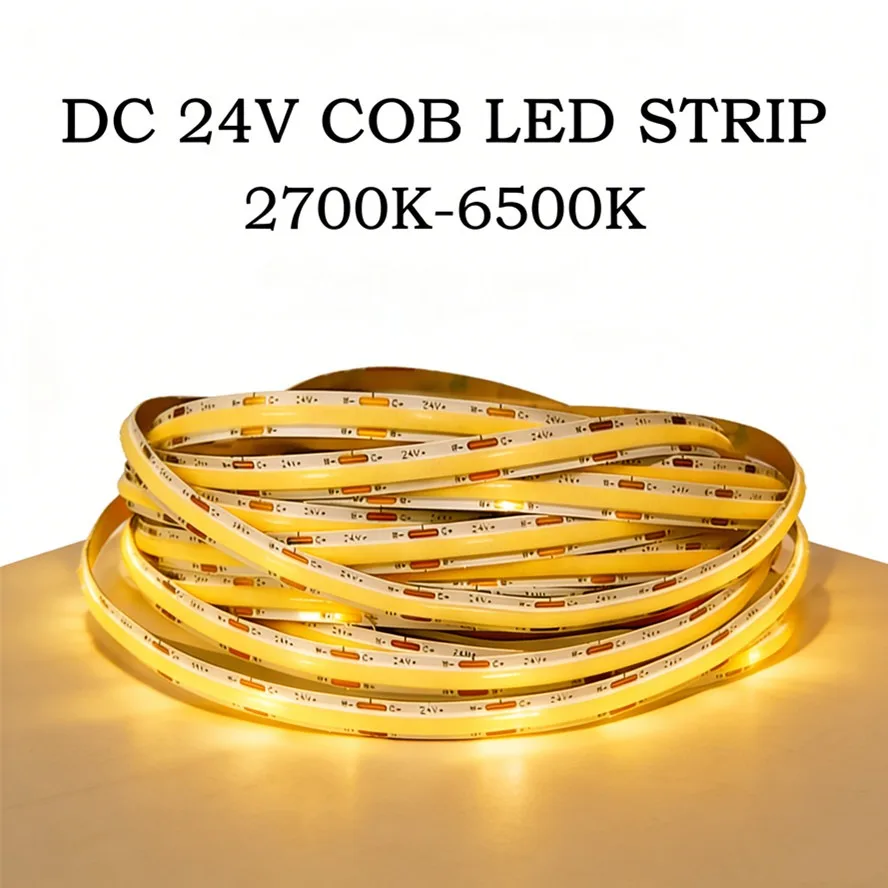 10m 480 LEDs/m COB LED Strip Lights Flexible Tape DC24V RA98 High CRI CCT 2700K-6500K Linear Dimming High Density For Room Decor
10m 480 LEDs/m COB LED Strip Lights Flexible Tape DC24V RA98 High CRI CCT 2700K-6500K Linear Dimming High Density For Room Decor