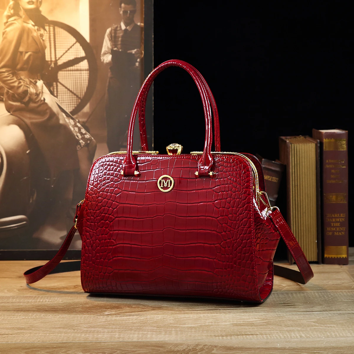 Elegant Design Handbag, Classic Storage Satchel Bag, Women's Stylish Bag With Rhinestone Decor
Elegant Design Handbag, Classic Storage Satchel Bag, Women's Stylish Bag With Rhinestone Decor