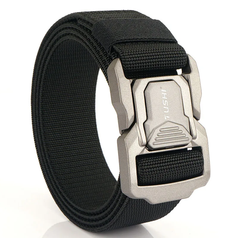 New Men's Multi-functional Punk Tactical Belt Aluminum Alloy Buckle Quick Release Elastic Belt Woven Canvas Belt
New Men's Multi-functional Punk Tactical Belt Aluminum Alloy Buckle Quick Release Elastic Belt Woven Canvas Belt