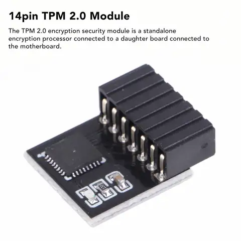 14pin TPM 2.0 Module TPM SPI Module TPM 2.0 Module 14Pin SPI TPM 2.0 Encryption Security Module Remote Card for ASUS Motherboard