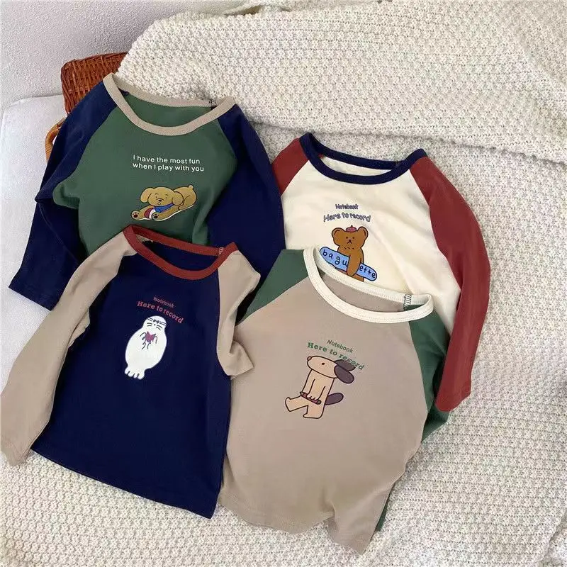 Cotton Children's Long Sleeved T-Shirts 2025 Autumn New Boy Girl Cartoon Contrasting Color Shirt Baby Cotton Top T-shirt
Cotton Children's Long Sleeved T-Shirts 2025 Autumn New Boy Girl Cartoon Contrasting Color Shirt Baby Cotton Top T-shirt