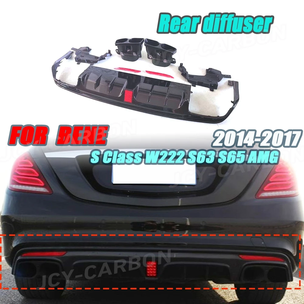 Rear Bumper Lip Diffuser Spoiler With Exhaust Tips Car Styling For Mercedes Benz S Class W222 S63 S65 AMG 2014 2015 2016 2017
Rear Bumper Lip Diffuser Spoiler With Exhaust Tips Car Styling For Mercedes Benz S Class W222 S63 S65 AMG 2014 2015 2016 2017