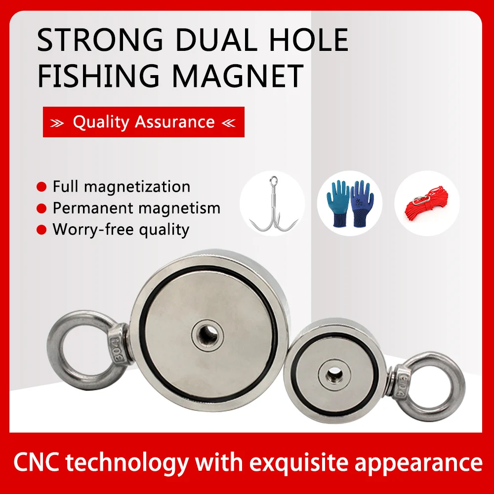 D60 Double Hole Double Sided Supper Strong Pot Fishing Magnet D48 Salvage Fishing Magnets Permanent Powerful Magnetic Magnet
D60 Double Hole Double Sided Supper Strong Pot Fishing Magnet D48 Salvage Fishing Magnets Permanent Powerful Magnetic Magnet