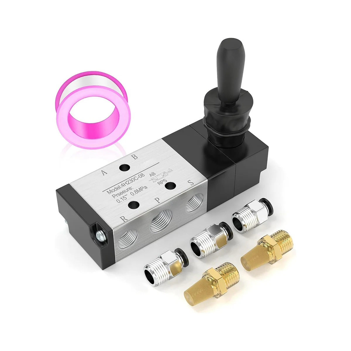 1/4Inch NPT 5 Way 3 Position Air Hand Lever Operated Valve Pneumatic Solenoid Valve Manual Control Push-Pull 4H230C-08
1/4Inch NPT 5 Way 3 Position Air Hand Lever Operated Valve Pneumatic Solenoid Valve Manual Control Push-Pull 4H230C-08