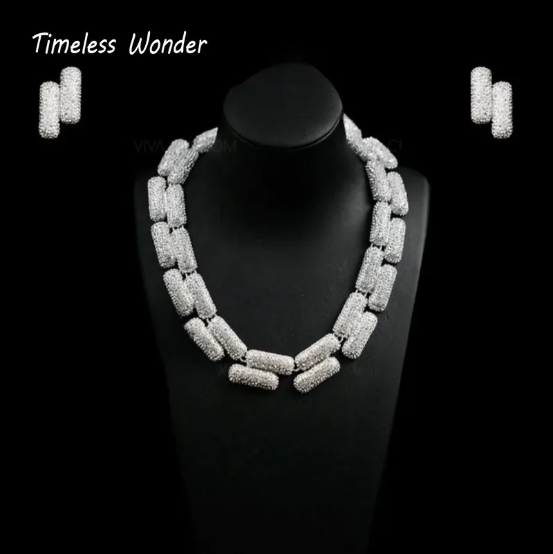 Timeless Wonder Fancy Zircon Bones Statement Necklace N Button Earrings for Women Designer Fine Jewelry Set Rare Runway 7524
Timeless Wonder Fancy Zircon Bones Statement Necklace N Button Earrings for Women Designer Fine Jewelry Set Rare Runway 7524