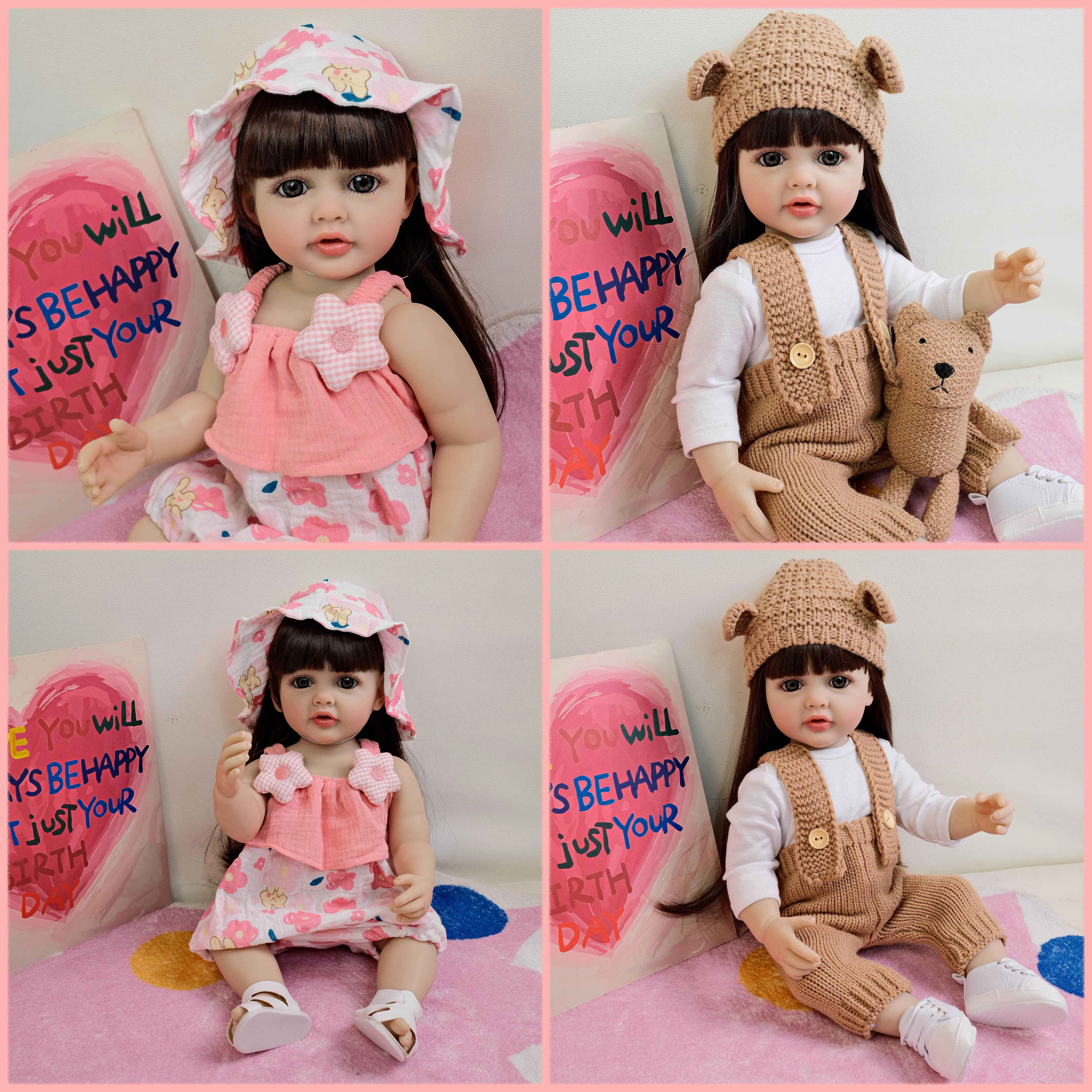 22inch Betty Full Vinyl Girl Body Lifelike Reborn Doll Multiple Layers Painting Toddler Black Long Hair Doll Children's Gift
22inch Betty Full Vinyl Girl Body Lifelike Reborn Doll Multiple Layers Painting Toddler Black Long Hair Doll Children's Gift