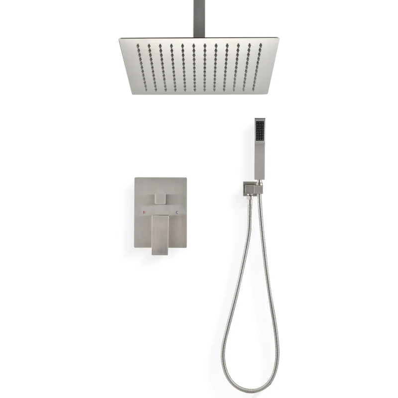Ceiling Mounted Shower System Combo Set with Handheld and 10"Shower head
Ceiling Mounted Shower System Combo Set with Handheld and 10"Shower head