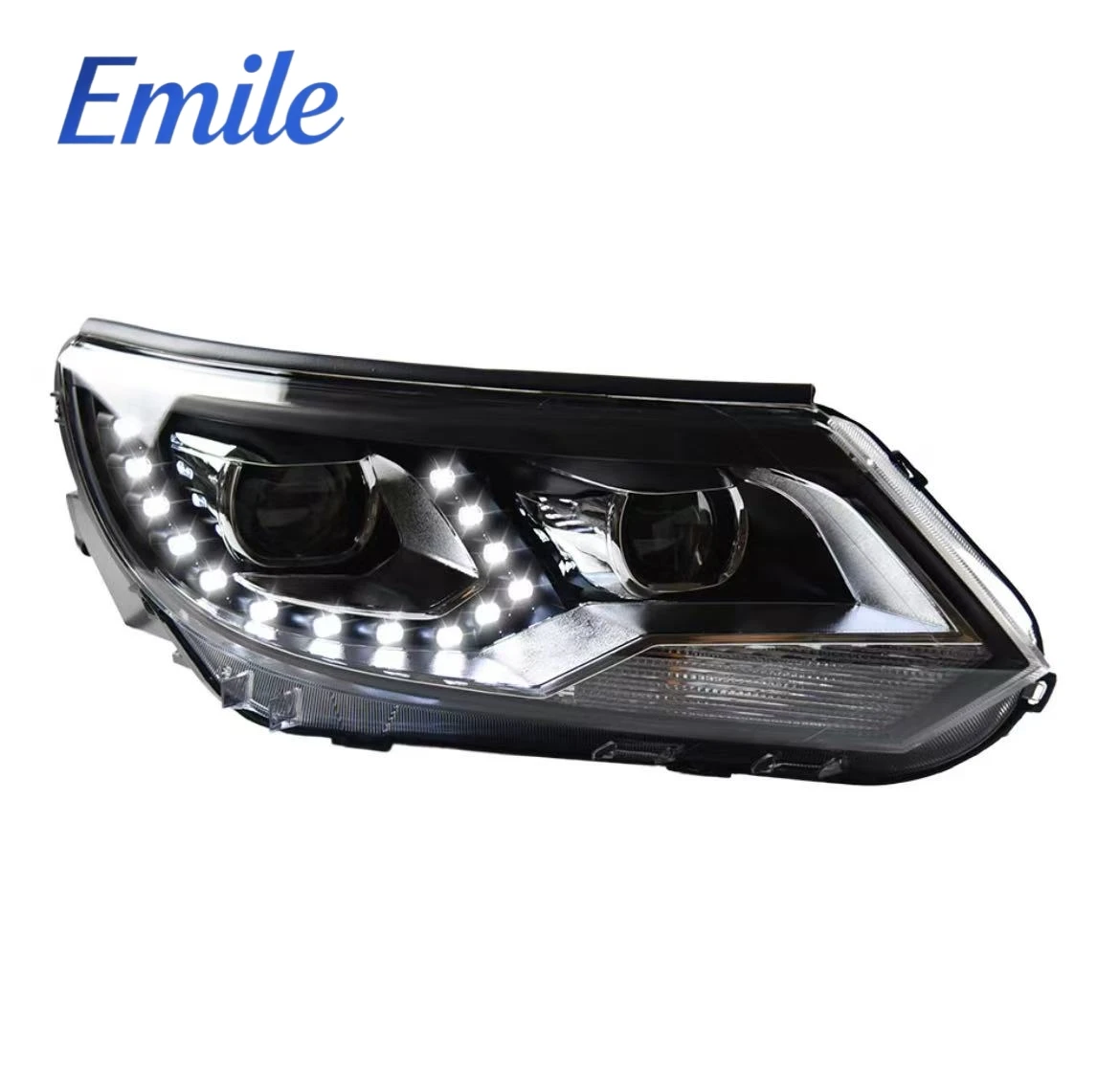 For 13-16 Full LED Headlight Assembly Teardrop Modification Shape with Turn Signal Fit Model
