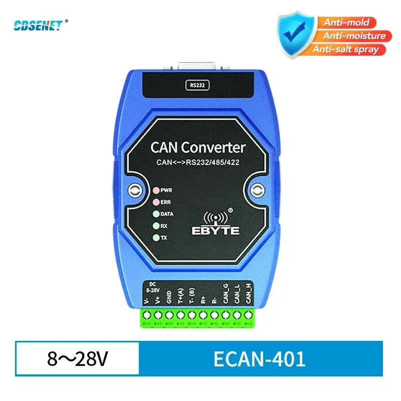 CAN в RS485 RS232 Преобразователь последовательного протокола RS422 Шлюз Modbus RTU CDSENET ECAN-401 Двусторонняя прозрачная передача
CAN в RS485 RS232 Преобразователь последовательного протокола RS422 Шлюз Modbus RTU CDSENET ECAN-401 Двусторонняя прозрачная передача