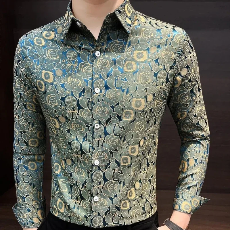 Trend Fashion Autumn Shirts Men Lapel Printing Single Breasted High Street Young Style All-match Slim Long Sleeve Tops JJ216
Trend Fashion Autumn Shirts Men Lapel Printing Single Breasted High Street Young Style All-match Slim Long Sleeve Tops JJ216