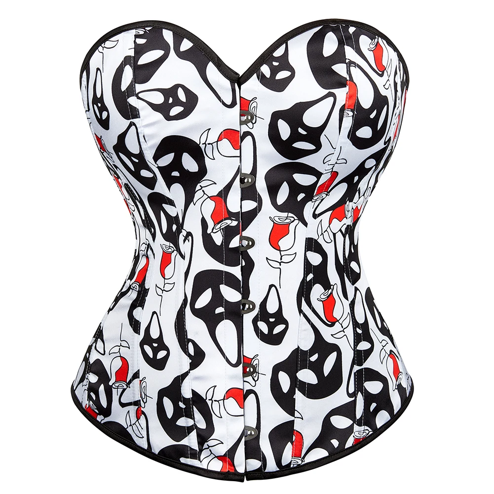 Corset Tops for Women Rose Floral and Skull Print Corsets and Bustiers Sexy Vintage Satin Corset Lingerie Top Plus Size XS-7XL
Corset Tops for Women Rose Floral and Skull Print Corsets and Bustiers Sexy Vintage Satin Corset Lingerie Top Plus Size XS-7XL
