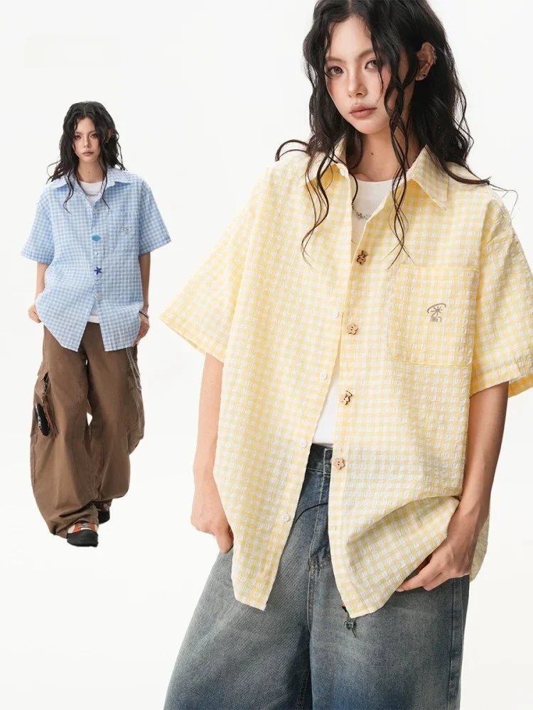Summer New Fun Button Bubble Shirt Short Sleeve Women Men Couple Dopamine Dressing Plaid Shirt Coat Casual Style Breathable C...
Summer New Fun Button Bubble Shirt Short Sleeve Women Men Couple Dopamine Dressing Plaid Shirt Coat Casual Style Breathable C...