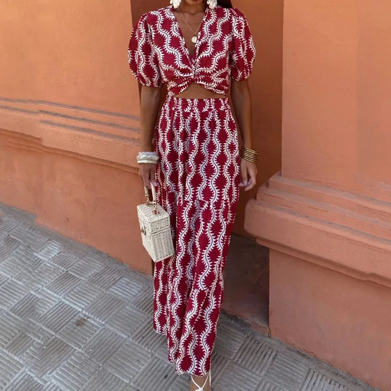 Fashion V Neck High Waist Hollow Out Party Dress Summer Pattern Print Puff Sleeve Long Dress Women Patchwork Slim A-line Dresses
Fashion V Neck High Waist Hollow Out Party Dress Summer Pattern Print Puff Sleeve Long Dress Women Patchwork Slim A-line Dresses