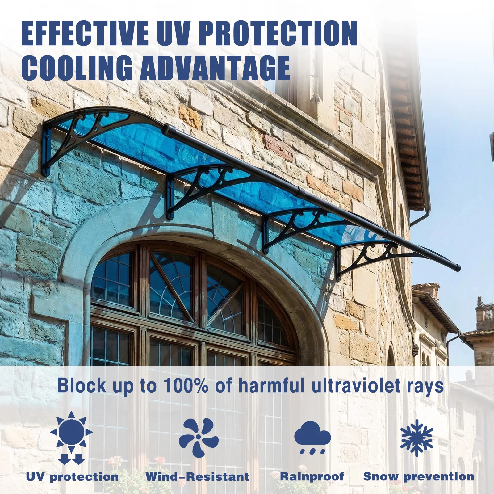 Awning for Door Entrance Strong Load-Bearing Capacity House Overdoor Awnings Long Service Life for Rain Snow Sunlight Protection
Awning for Door Entrance Strong Load-Bearing Capacity House Overdoor Awnings Long Service Life for Rain Snow Sunlight Protection