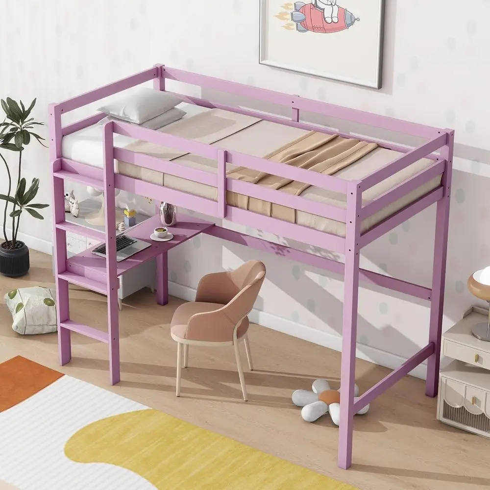 Solid Wood Twin High Lot Bed with Built-in Desk and Ladder, Suitable for Boys and Girls, Noise-Free, Non-Toxic Finish, Space-Eff
Solid Wood Twin High Lot Bed with Built-in Desk and Ladder, Suitable for Boys and Girls, Noise-Free, Non-Toxic Finish, Space-Eff