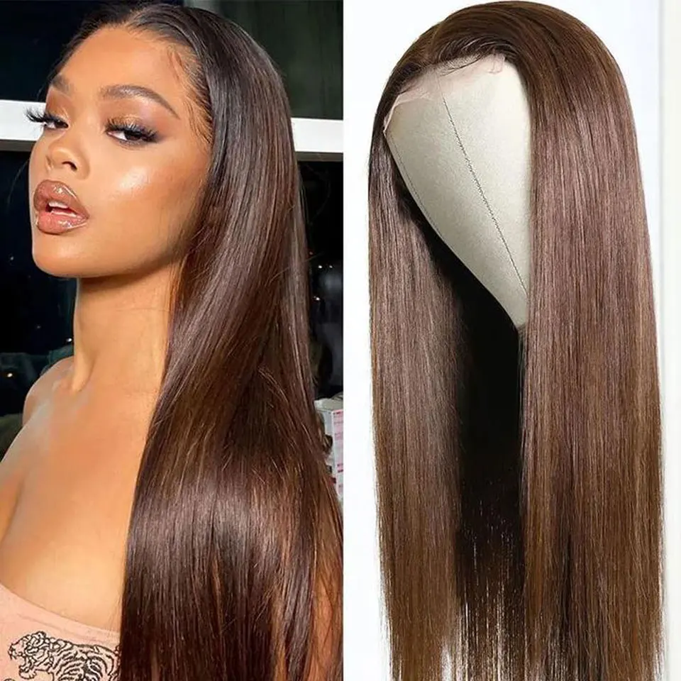High Quality Transparent 13x4 Lace Front Wigs 200 Density Dark Brown Long Straight Brazilian Colored Human Hair Wig For Women
High Quality Transparent 13x4 Lace Front Wigs 200 Density Dark Brown Long Straight Brazilian Colored Human Hair Wig For Women