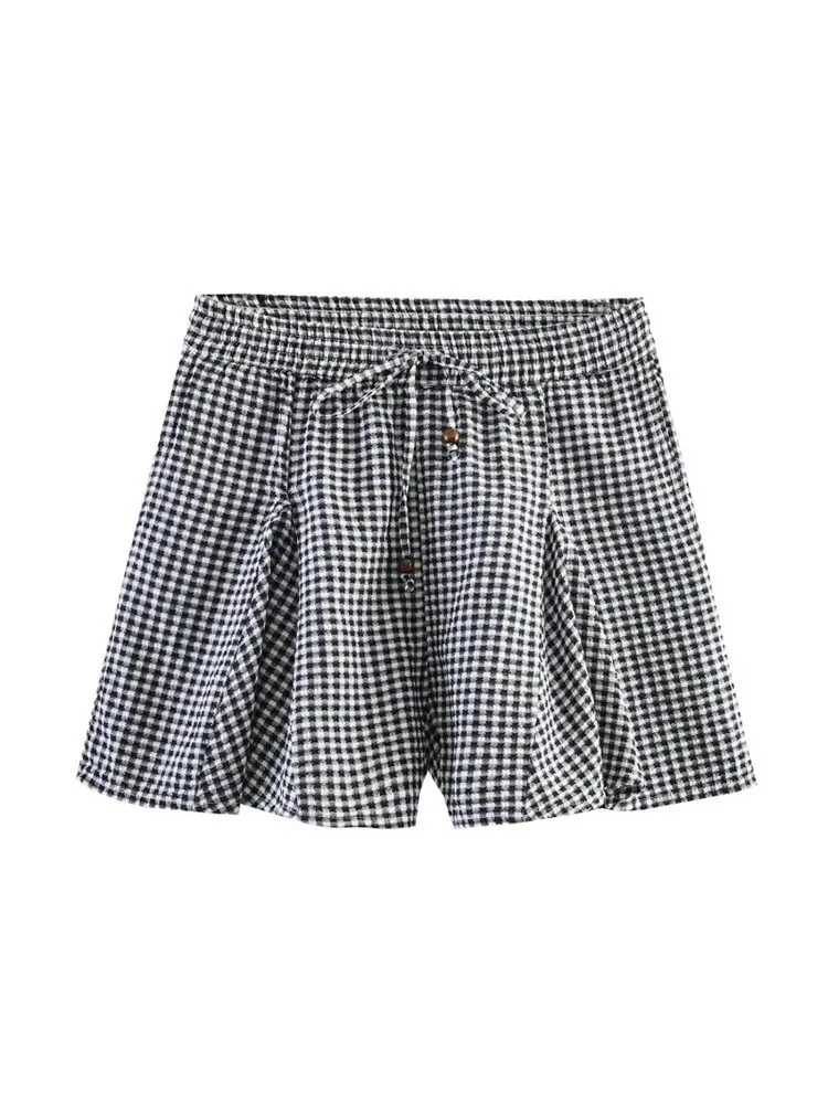 2026 Women New Summer Skirts Shorts Casual Plaid Elastic waist Drawstring Bow Femae Elegant Street Shorts Clothing
2026 Women New Summer Skirts Shorts Casual Plaid Elastic waist Drawstring Bow Femae Elegant Street Shorts Clothing