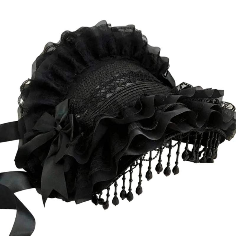 652F Dark Gothic Widows Hat Design With Breathable Fabric For Parties And Street Photography
652F Dark Gothic Widows Hat Design With Breathable Fabric For Parties And Street Photography