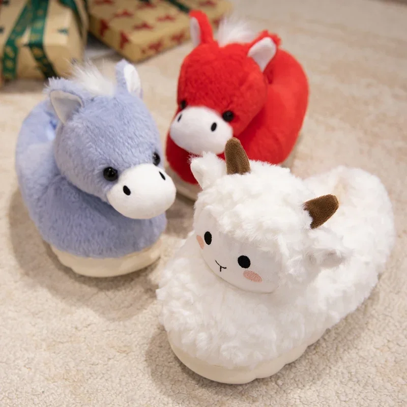 Cartoon Animal Heeled Plush Slippers for Women Lamb Donkey Home Indoor Shoes Winter Warm Plushie Girlfriend Gift
Cartoon Animal Heeled Plush Slippers for Women Lamb Donkey Home Indoor Shoes Winter Warm Plushie Girlfriend Gift