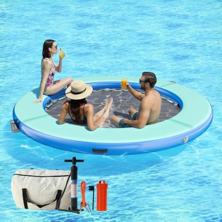 8FT Inflatable Water Hammock Round Floating Dock with Mesh Tanning Pool Floating Rafts for Adults in Blue Inflatable Raft Float
8FT Inflatable Water Hammock Round Floating Dock with Mesh Tanning Pool Floating Rafts for Adults in Blue Inflatable Raft Float