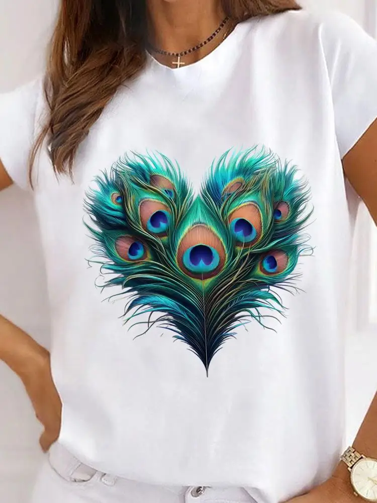 Ladies Popular Casual Women Graphic T Short Sleeve Tees Clothing Fashion Trend Feather Style Clothes Print O-neck T-shirts
Ladies Popular Casual Women Graphic T Short Sleeve Tees Clothing Fashion Trend Feather Style Clothes Print O-neck T-shirts