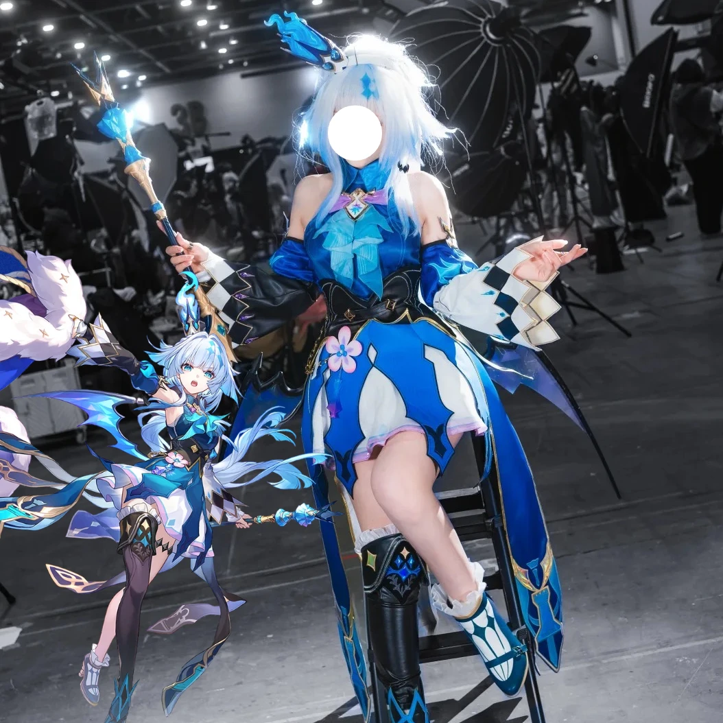 Honkai:Star Rail Cerydra Cosplay Costume Blue Dress Gold Star Brooch and Props Set for Halloween Comic Con Party Rolepaly
Honkai:Star Rail Cerydra Cosplay Costume Blue Dress Gold Star Brooch and Props Set for Halloween Comic Con Party Rolepaly