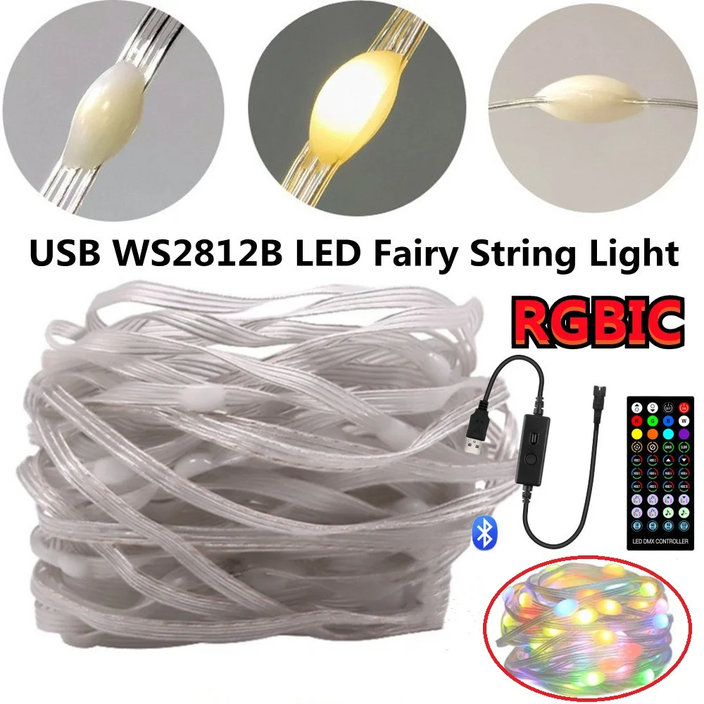 СВЕТОДИОДНАЯ Гирлянда WS2812B с питанием от USB, RGBIC, Светодиодная лента, сказочные лампы, индивидуальное управление по Bluetooth, музыкальный контроллер, 5 в постоянного тока, Вт
СВЕТОДИОДНАЯ Гирлянда WS2812B с питанием от USB, RGBIC, Светодиодная лента, сказочные лампы, индивидуальное управление по Bluetooth, музыкальный контроллер, 5 в постоянного тока, Вт