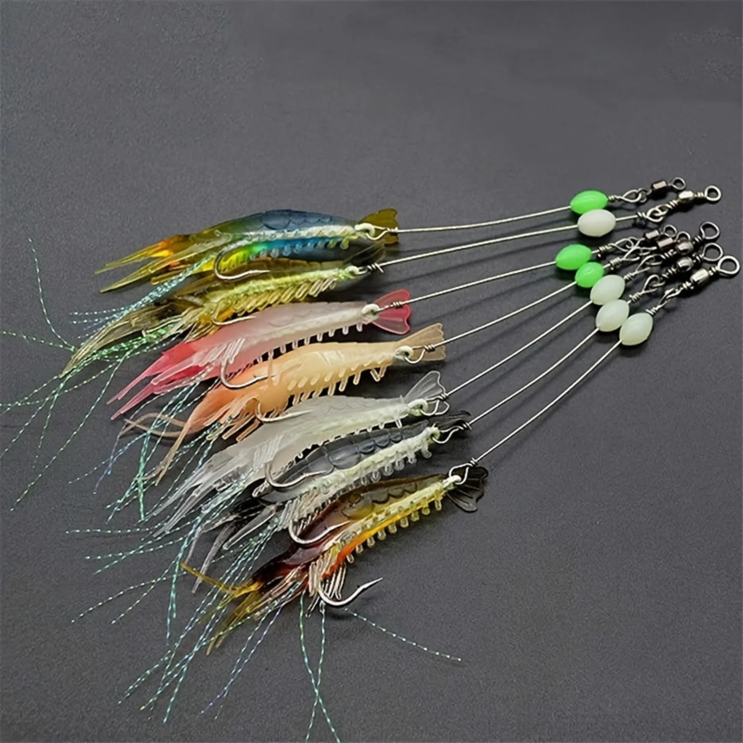 7pcs Super-Luminous Shrimp Silicone Soft Fishing Lure Set - Life-Like Baits with Pre-Attached for Maximum Fish Catching Success
7pcs Super-Luminous Shrimp Silicone Soft Fishing Lure Set - Life-Like Baits with Pre-Attached for Maximum Fish Catching Success