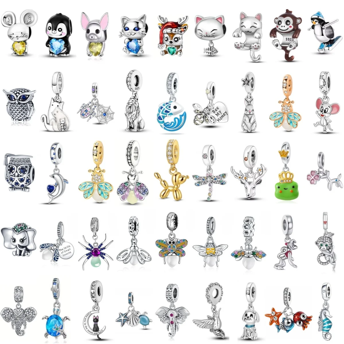 New 925 Sterling silver Cute Animal Charm Zircon Elephant Cat Pendant Bead For Original Bracelet Jewelry Women Accessories Gift
New 925 Sterling silver Cute Animal Charm Zircon Elephant Cat Pendant Bead For Original Bracelet Jewelry Women Accessories Gift