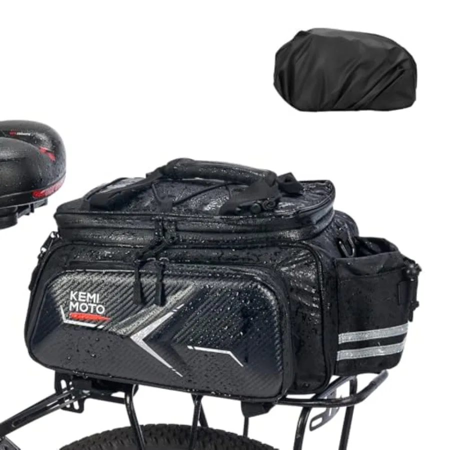 Hard Shell Bike Bag Rear Rack 20L Capacity, Carbon Leather Bicycle Trunk Bag with Waterproof Rain Cover for Grocery Shopping Co
Hard Shell Bike Bag Rear Rack 20L Capacity, Carbon Leather Bicycle Trunk Bag with Waterproof Rain Cover for Grocery Shopping Co